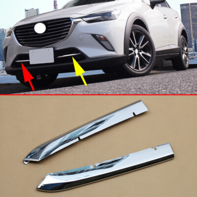 Chrome Front Bumper Lower Grille Cover Trim Molding For Mazda CX-3