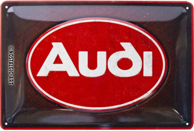 Nostalgic-Art Retro Blechschild, 20 X 30 Cm, Audi   Logo Red Shine   Geschenk-Id