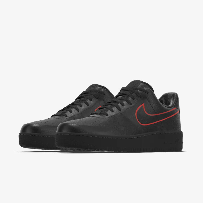 black af1 red swoosh