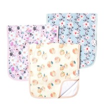 Copper Pearl Premium Baby Girl Burp Cloths 3-Pack Large Cotton Burp Cloth Morgan