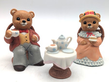 HOMCO Bears Tea Time #1401 - Mama Papa Bear with Table 3pc Vintage
