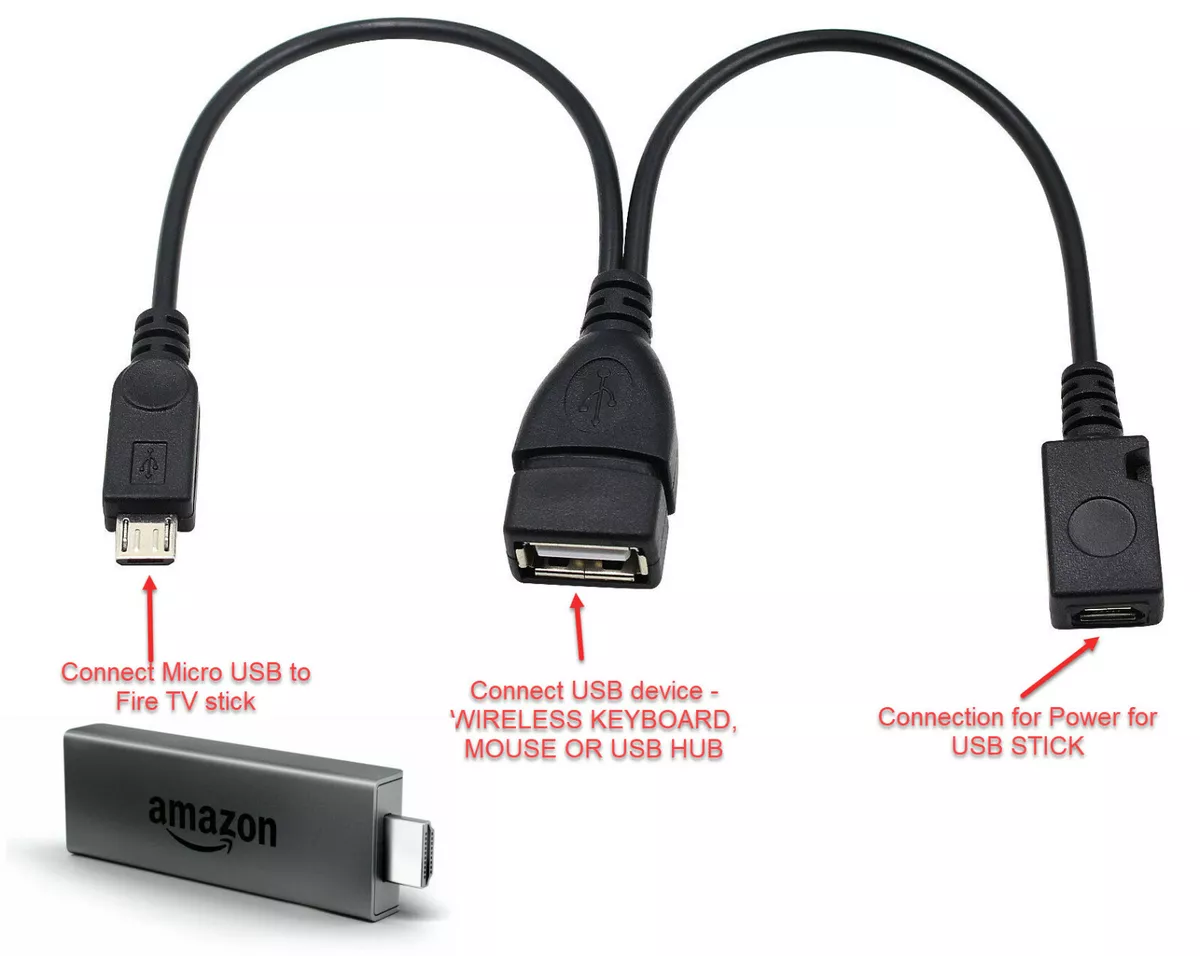 USB PORT OTG Adapter for  FIRE TV STICK 2 TV 3 4K Samsung Andriod  MicroUSB