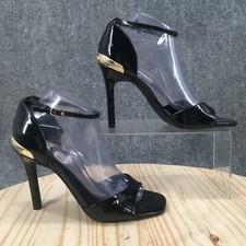 Guess Heels Womens 8.5 M Wgeases-R Ankle Strap Black Patent Leather Buckle