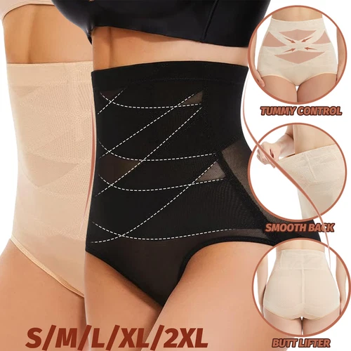 Frauen Bauch Kontrolle Hohe Taille Höschen Mesh Body Shaper Atmungsaktiv Unterwäsche - Bild 1 von 19