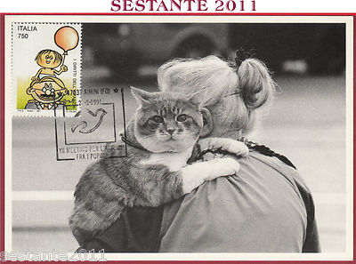 ITALIEN MAXIMUM MAXI CARD MEETING FREUNDSCHAFT ZWISCHEN DEN VÖLKERN 1991 RIMINI FO KATZE C509