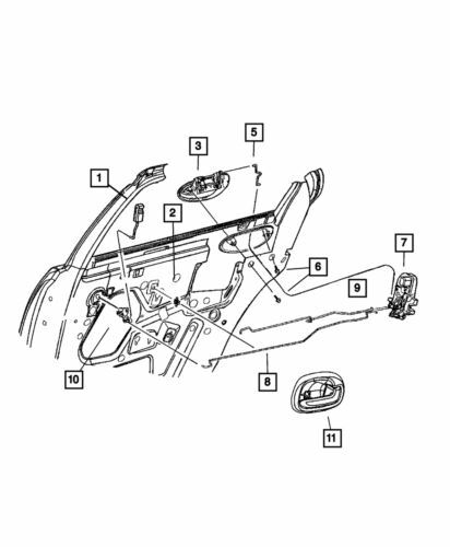 Manija de puerta exterior derecha para Mopar Sebring Neon 2001-2006 (N/P QA50TZZAF)