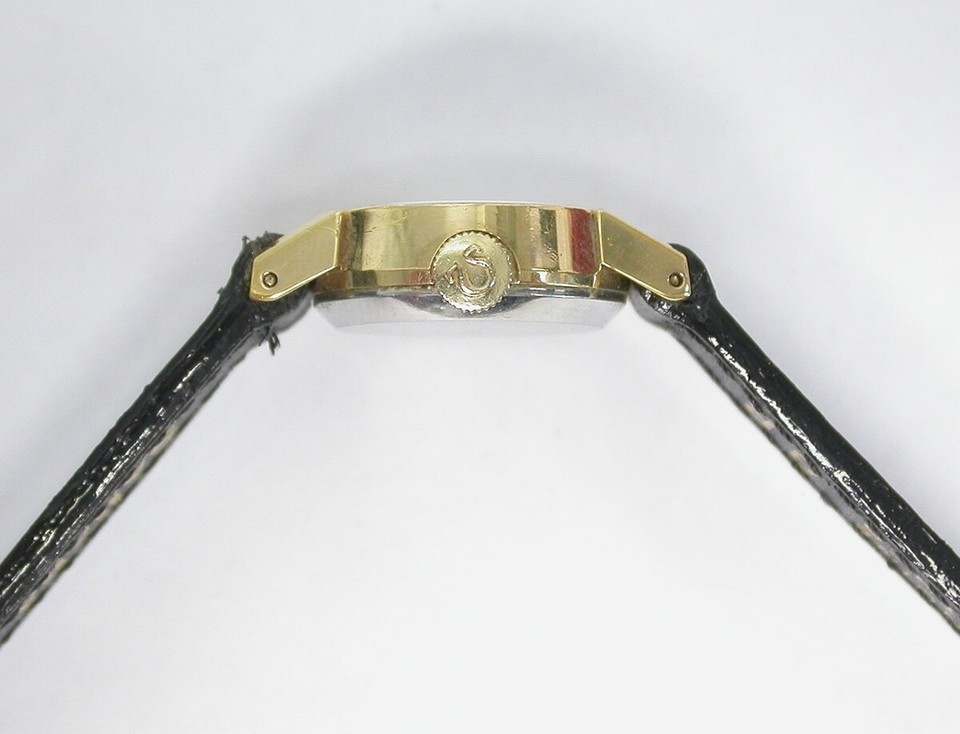 1950s60s Ladies 17J GP/SS 17MM Silver Dial Omega DeVille Swiss Watch