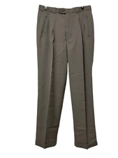 NEW Vintage Perry Ellis Dress Pants Portfolio Men's 34x32 Wool Pleated Cuffed