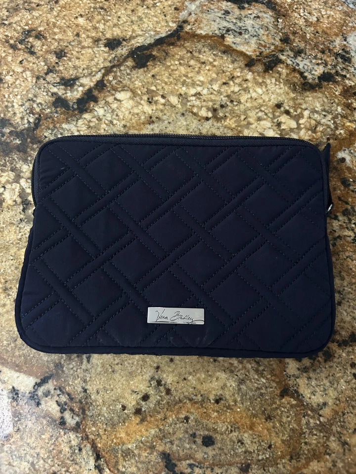 VERA BRADLEY Funda iPad Tablet Azul Marino Acolchada Cremallera 10x8" Foto 2 de 4