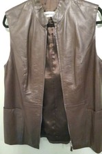 Gerry Weber Soft Real Leather Longline Waistcoat. Size 14