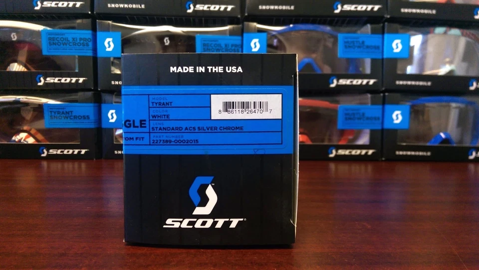 Gafas de nieve Scott Tyrant Snowcross blancas con lente cromada plateada 227389-0002015 Foto 3 de 4