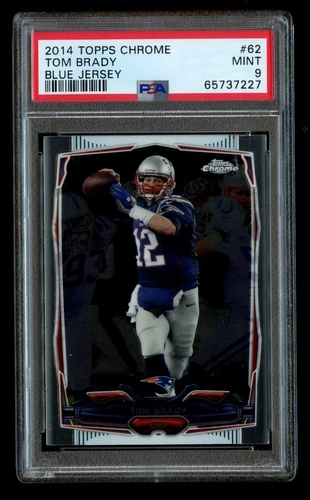 2014 Topps Chrome Tom Brady #62 Blue Jersey New England Patriots PSA 9 Mint