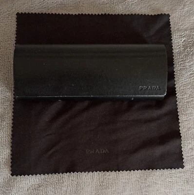 Prada, boîtier à lunettes et sa chamoisine. Genuine Prada glasses case - Photo 1/4