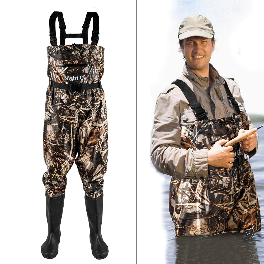 Nylon Waterproof Chest Wader with Boots for Fishing and Hunting Breathable