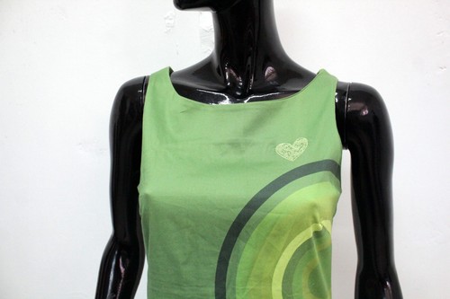 Desigual Robe Femme Taille 36 Costume Logo Vert Robe Fourreau Coton - Photo 4 sur 13