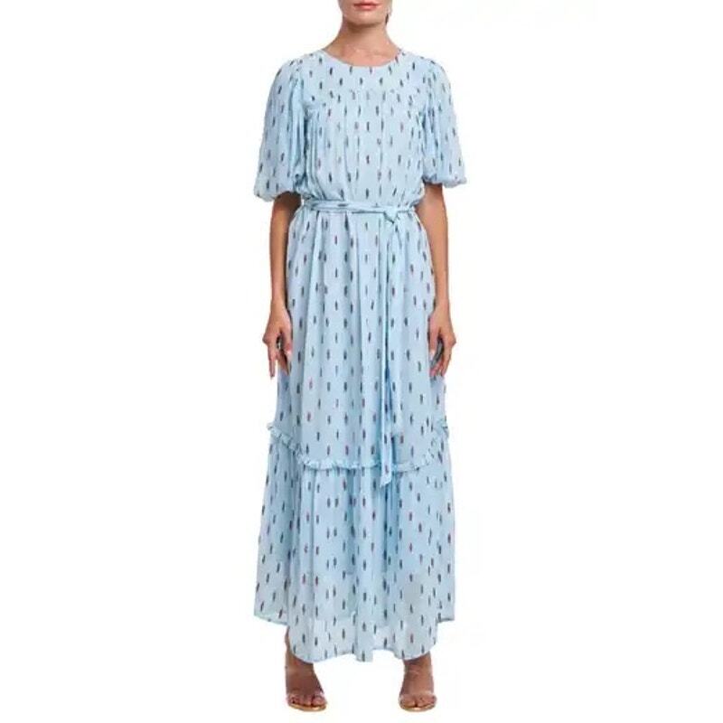 chinese dress ladies Bronya Floral Print Ruffle Maxi Dress – CIEBON main image 0