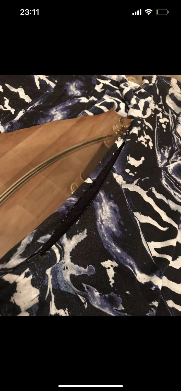 Alexander McQueen ? Abito Midi Asimmetrico Blu Nero Lusso M L 38 40 Nuovo