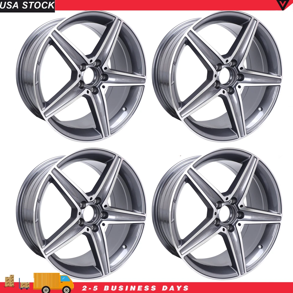 Juego de 4 llantas llantas 18" X 8,5" para Mercedes-Benz C200 C300 E300 E350 CLA200 Foto 4 de 4