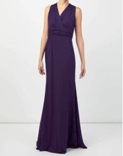 Jacques Vert Lace And Jersey Maxi Dress Mid Purple Dress UK 24  .... LN006 GG 02