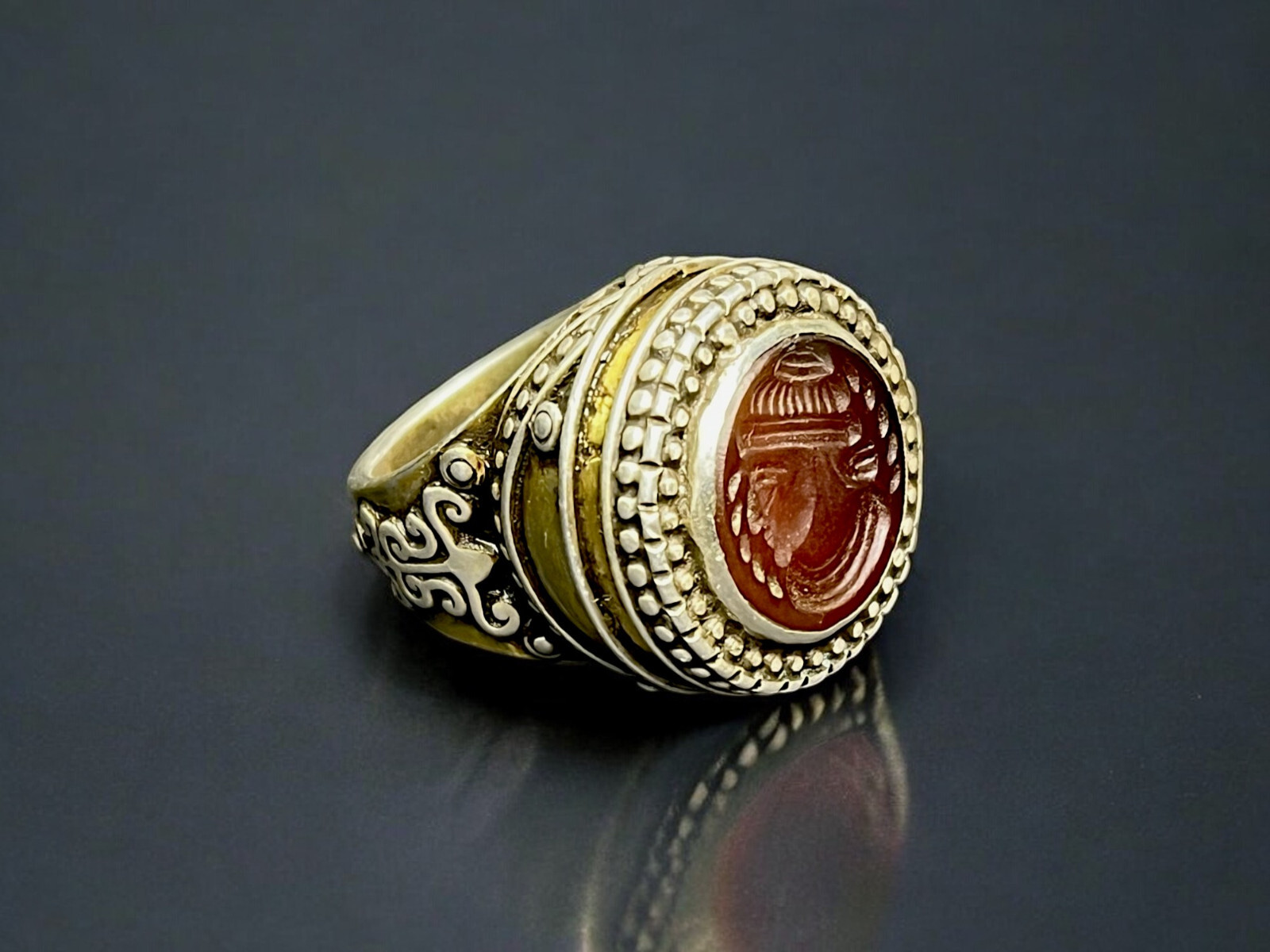Orient Turkmen solid silver carnelian signet ring… - image 15