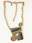 Disc 20" Gold Plated Necklace Joan Rivers Vintage Classic Collection Tablet