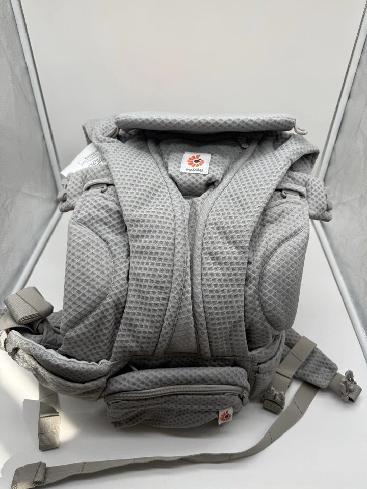 Ergobaby Omni 豪华所有携带位置透气网眼婴儿背带珍珠灰色 — 第 3/4 张图片