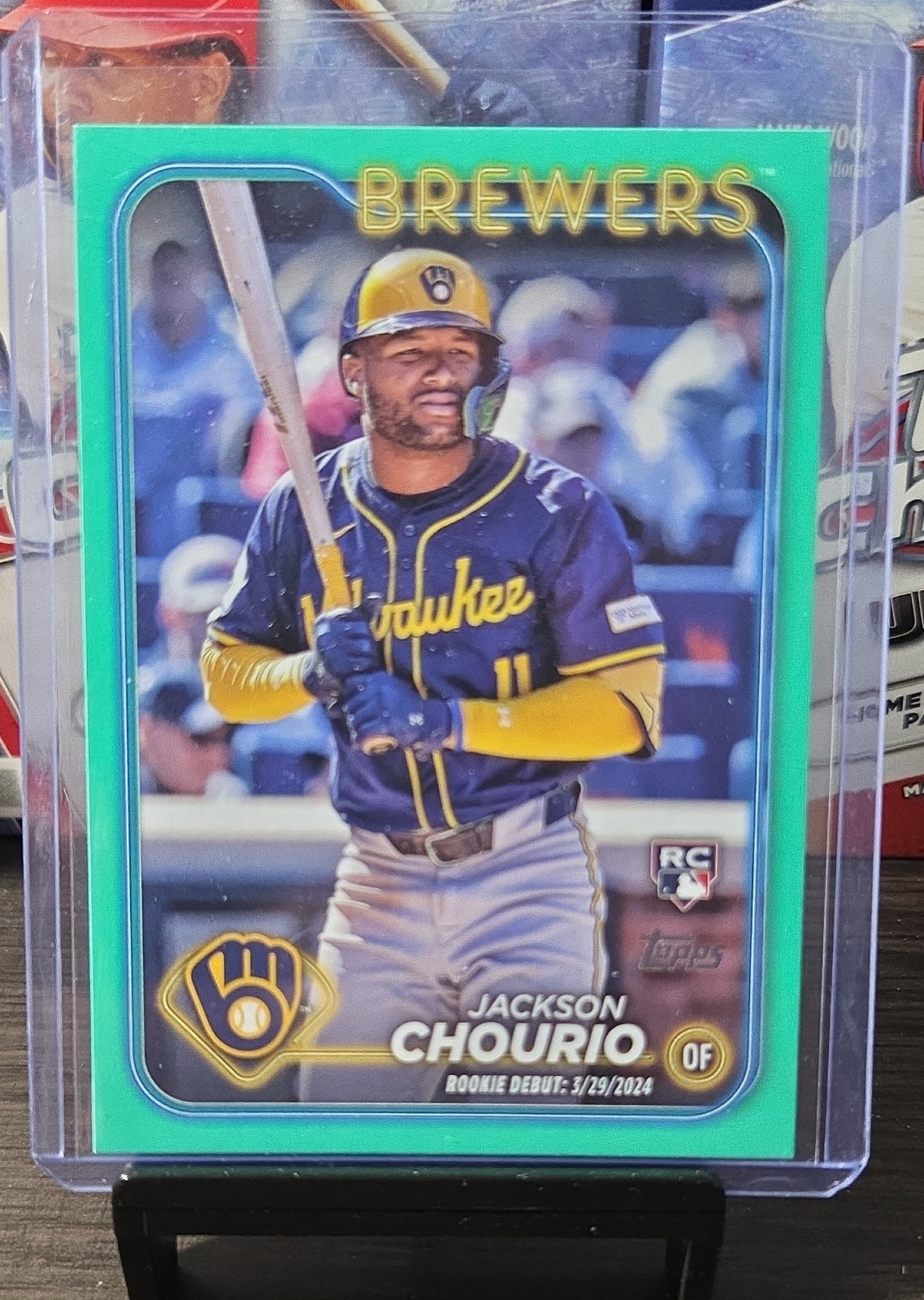2024 Topps Update Series - Rookie Debut Jackson Chourio #US155 Aqua (RC)