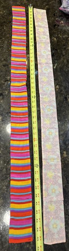 2 Vtg ‘70’s Liz Claiborne Thin Silk Scarf Ascot Foulard Hair Head 45.5”x 3" NWT - Picture 2 of 7