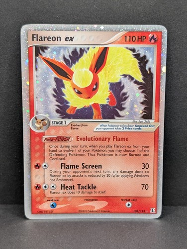 Flareon ex 108/113 EX Delta Species Holo Rare Vintage Pokemon TCG WOTC MP+