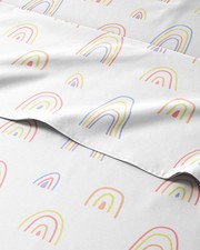 Kids Queen Size Rainbow Bed Sheets - 4 Piece Kids Rainbow Sheet Set - Cartoon...