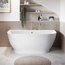 Freestanding Back to Wall Double Ended Bath 1500 x 780mm - Manilla MAN1500