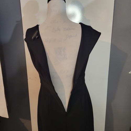 Connected Apparel Black Sleeveless Embellished Neckline Dress Size 6 - Picture 8 of 8