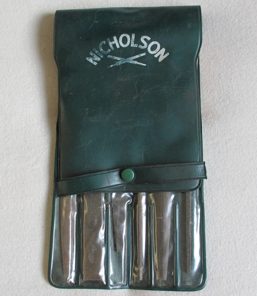 Nicholson 6 Piece 4" 10cm Premium File Set Bastard Taper Square Half Warding - Image 2 of 4