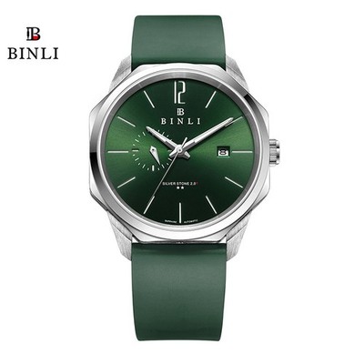 IB BINLI Men's Watch 8607, Leather, Waterproof, Luminous, Auto - Mech