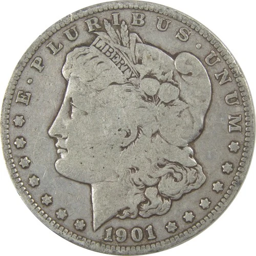 1901 S Morgan Silver Dollar VG Very Good Details $1 Coin SKU:I24327