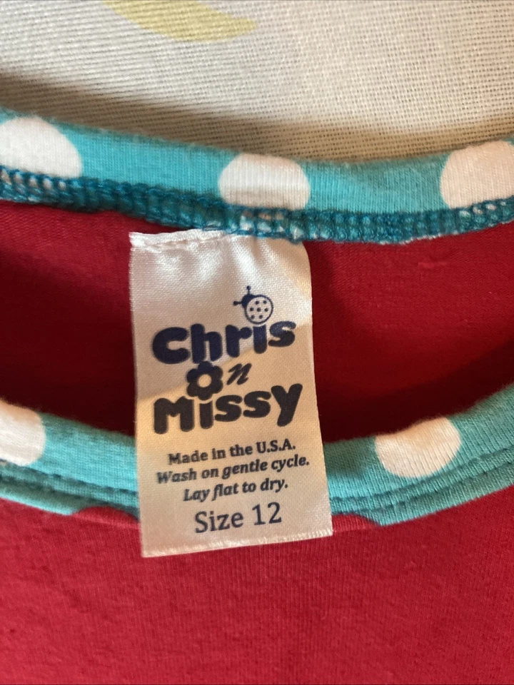 Chris N Missy Girls Dress Size 12 -Dr Seuss Thing 1 N Thing 2 Print Made In USA  - Image 3 of 4
