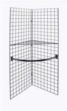 SSWBasics Black Wire Grid V Unit Display with Shelf & Hangrail- Black Grid Wall