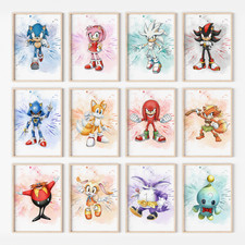 Sonic the Hedgehog Wall Art Prints, Boys Bedroom Decor, Gaming Room Posters