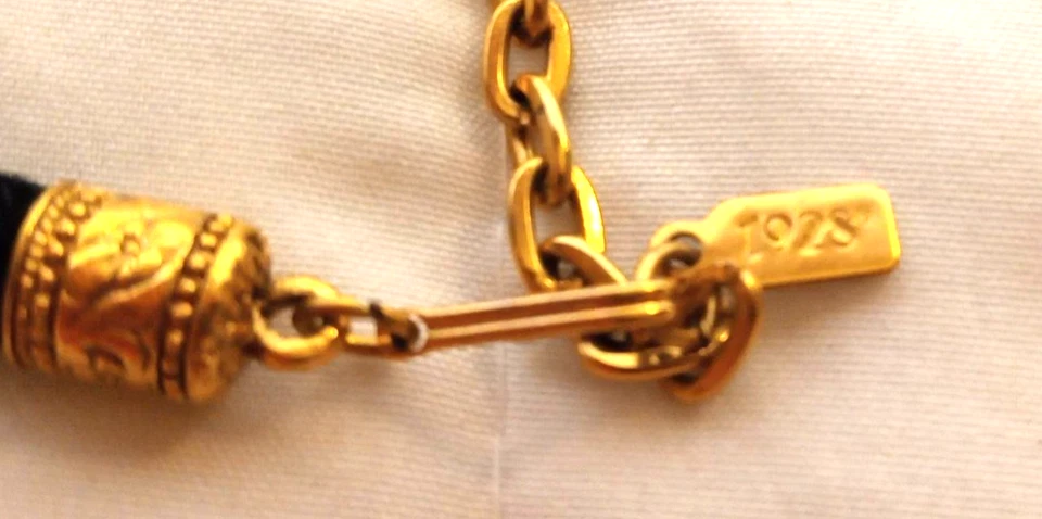 Collar colgante corazón joyería 1928 para mujer terciopelo negro tono dorado imitación perla Foto 4 de 4