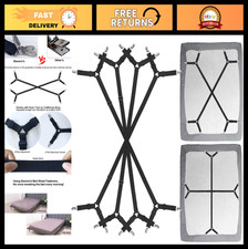Adjustable Bed Sheet Clip Straps - Crisscross Corner Holders, Elastic Mattress G