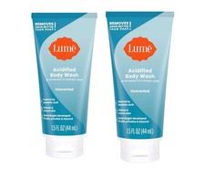 2 Pack Lume Mini Travel Size Tube Body Wash - Unscented - 1.5 fl oz