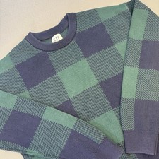 Gap Kids Boys Green Navy Crew Neck Sweater Size XL 12 100 Cotton Pullover
