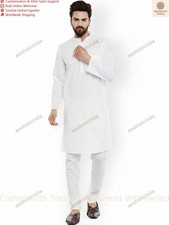 Mens Kurta Indian Handmade Sleeve Cotton Striped Shirt New Fashion Kurta