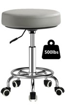 Viviange Adjustable Rolling Stool with Wheels - Ergonomic Standard, Grey
