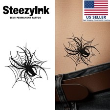 SteezyInk temporary tattoo Web of Intrigue last upto 2 weeks 3 x 3 inch