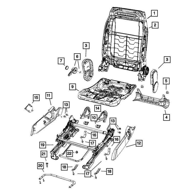 For Jeep Patriot 11-17 Passenger Side Outboard Seat Adjuster Shield, Right Side Foto 4 de 4