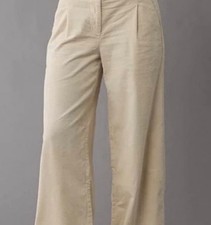 American Eagle Beige Stretch Corduroy High Rise Pants Women
