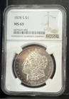 🌈 1878 S Morgan Silver Dollar MS63 PCGS Graded Rainbow Color Toning Toned Coin