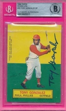 UNPERFORATED AUTO TONY GONZALEZ SP 1964 TOPPS STAND-UP BECKETT AUTOGRAPH *TPHLC