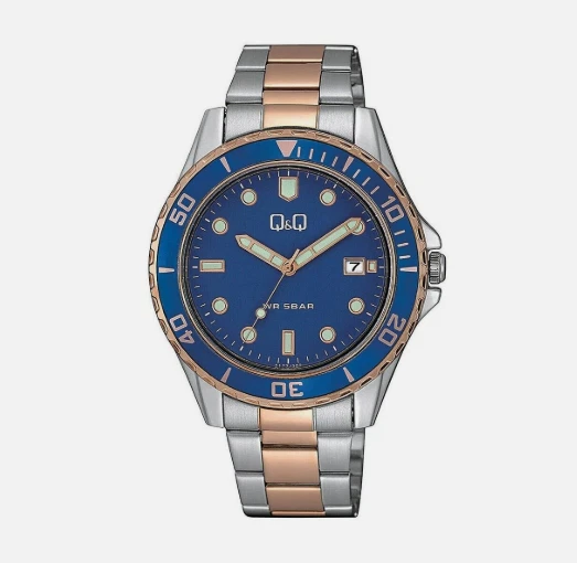 Q&Q Orologio unisex in acciaio inox, cinturino milanese
